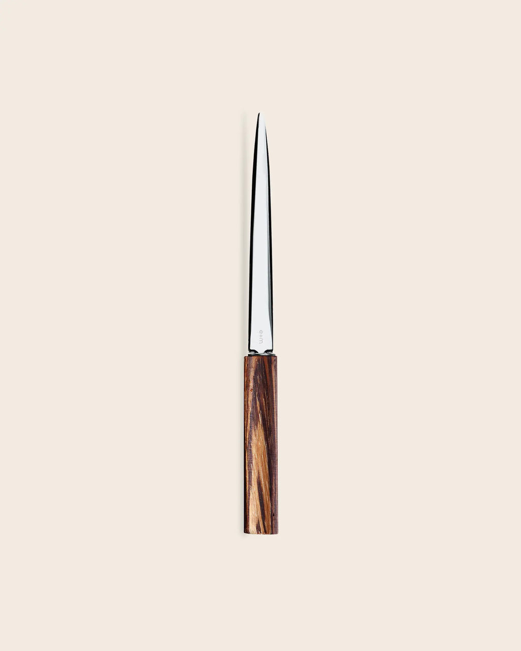 Brieföffner MAXIMO aus Zebrano mit vernickelter Klinge. Von e+m Holzprodukte. Handgefertigtes Design-Accessoire aus Deutschland für stilvolles Öffnen von Briefen.