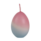 Handgetauchte Dip-Dye-Eierkerze in Rosa-Eisblau aus RAL-zertifiziertem Paraffin von Kerzenfarm Hahn zu Ostern