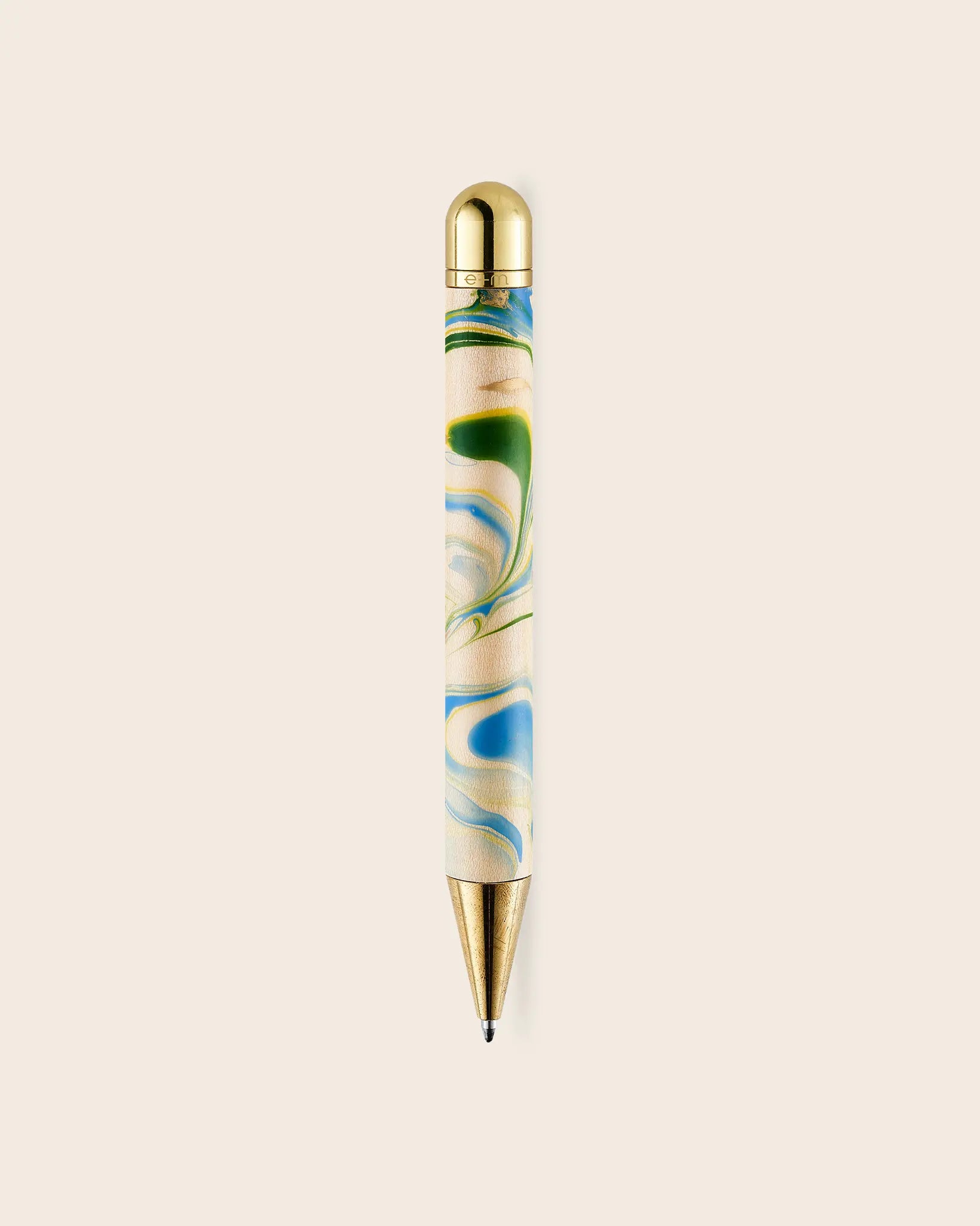 Drehkugelschreiber Marble 1899 Gold von e+m Holzprodukte