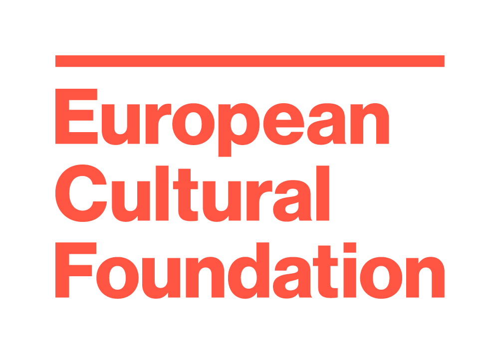 Logo der Organisation European Cultural Foundation. Rot auf transparentem Hintergrund.
