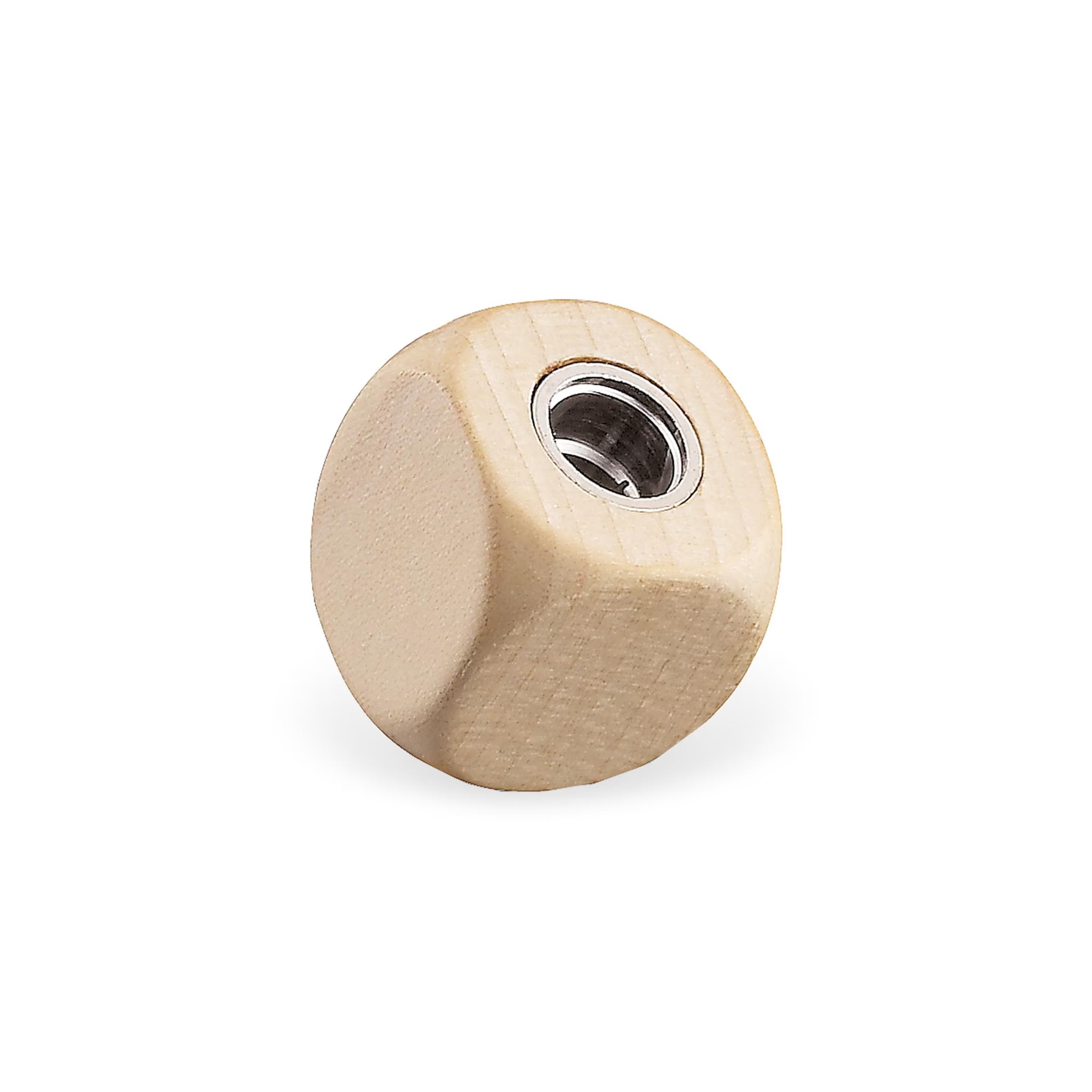 Minimalistischer Würfelspitzer in der Farbe Bergahorn aus Holz handgefertigt von der Holzmanufaktur e+m in Deutschland. 