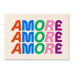 Postkarte AMORE in bunter Schrift von studio ciao
