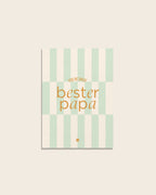 Moderne Geburtstagskarte mit grafischem Streifenmuster in Mintgrün und Beige mit Aufschrift ‚You're Great, ‚bester papa‘.