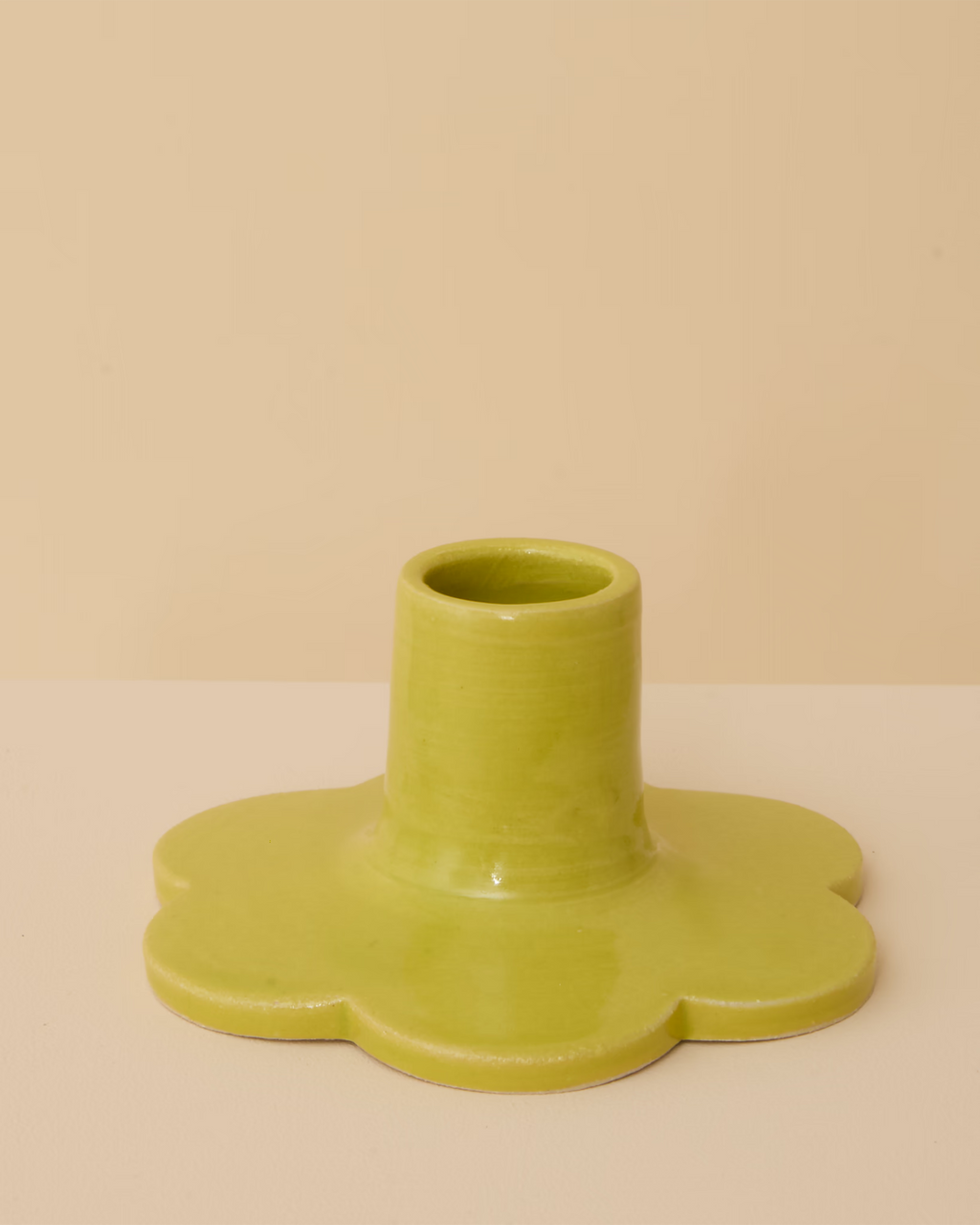 Candle Holder Flower Chartreuse