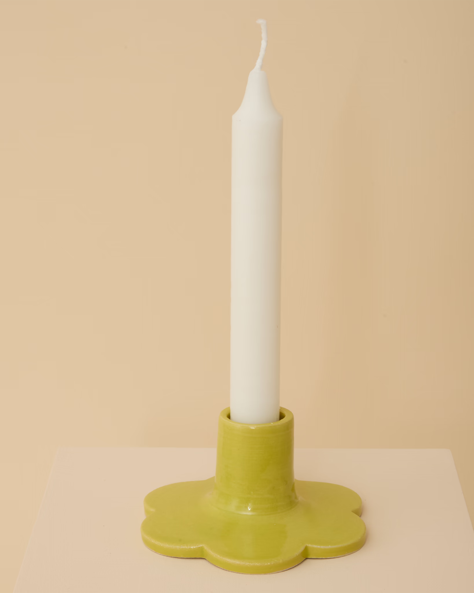 Candle Holder Flower Chartreuse