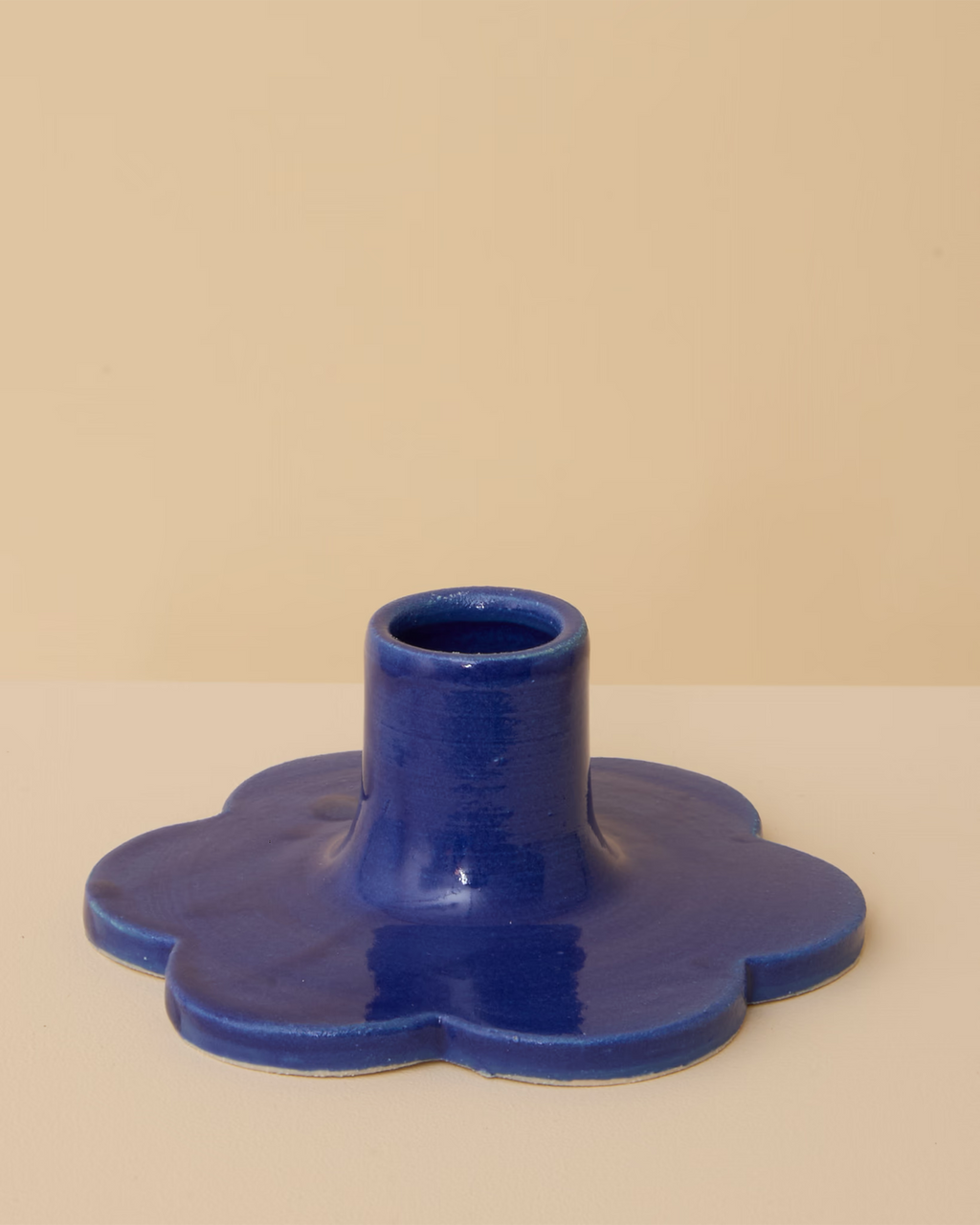 Candle Holder Flower Blue