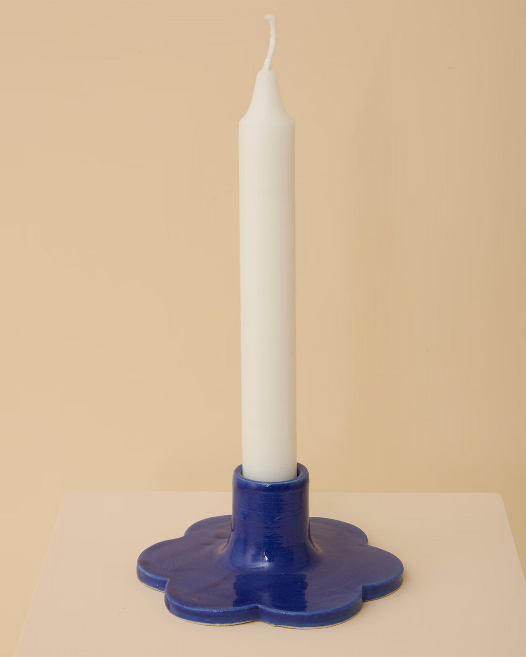 Candle Holder Flower Blue