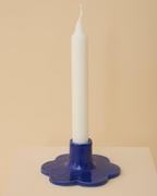 Candle Holder Flower Blue