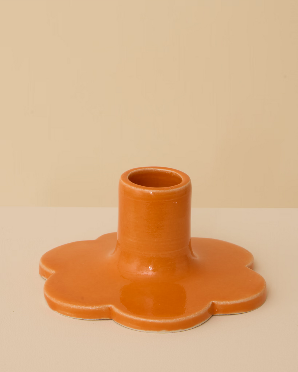 Candle Holder Flower Orange