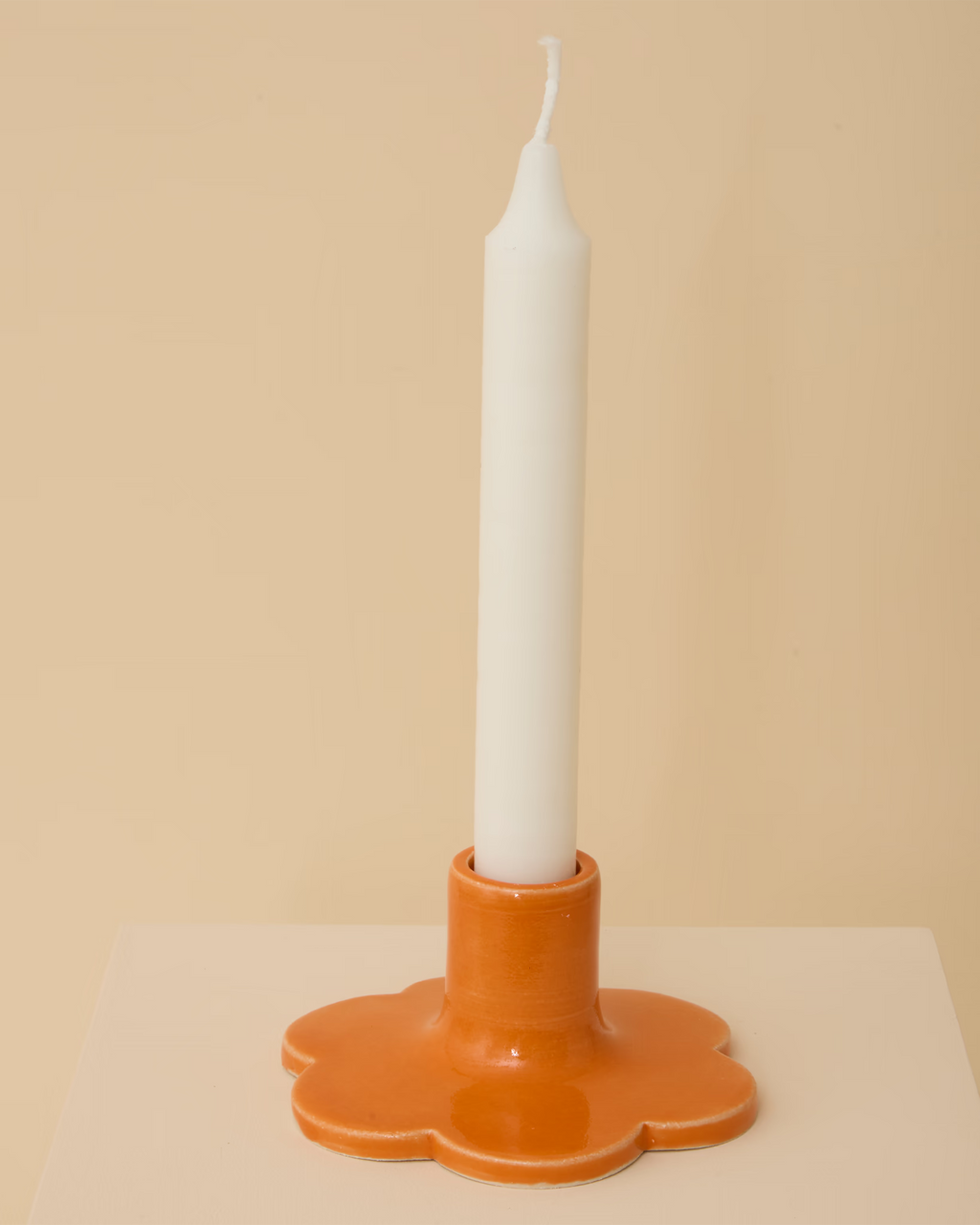 Candle Holder Flower Orange