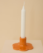 Candle Holder Flower Orange