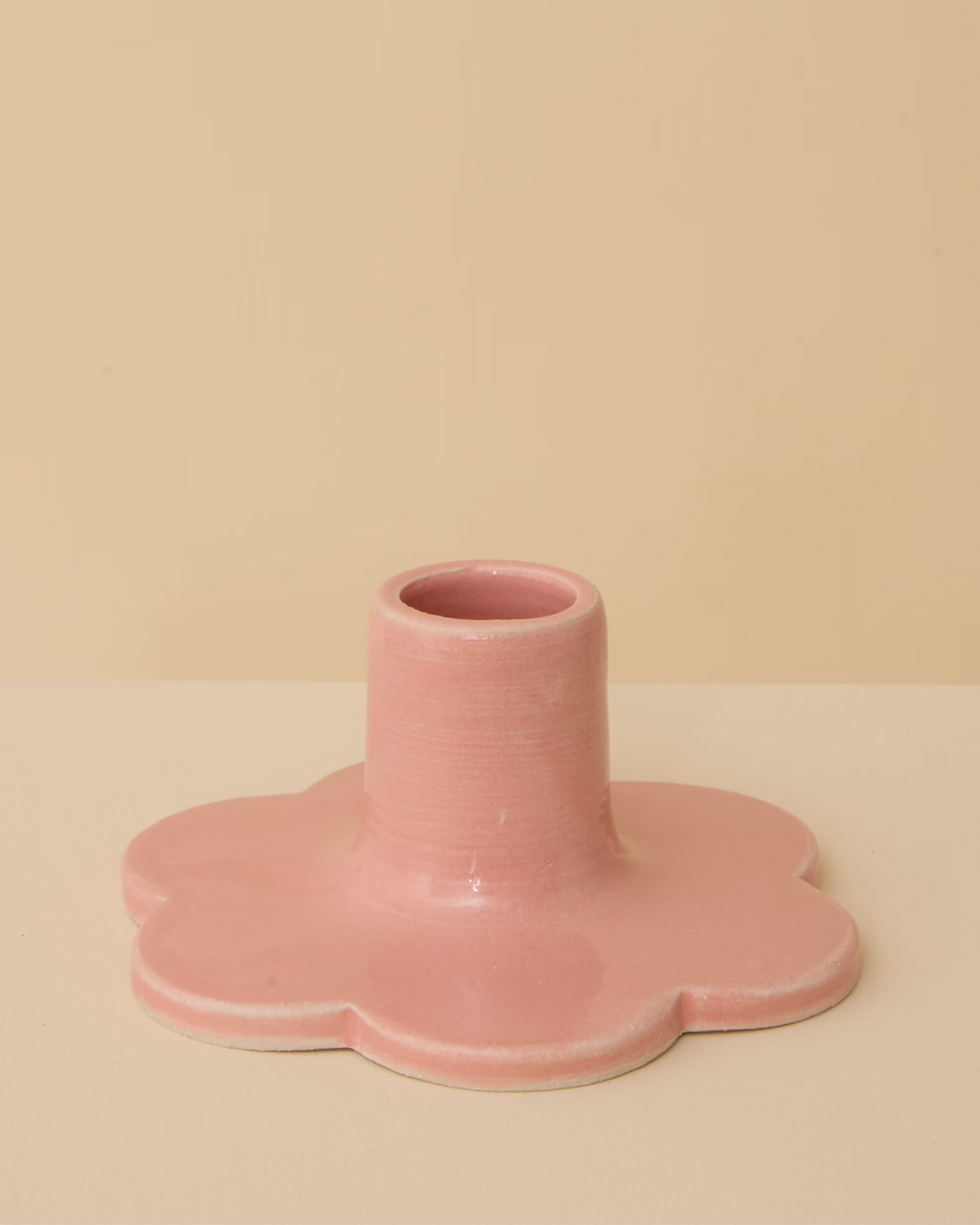Candle Holder Flower Pink