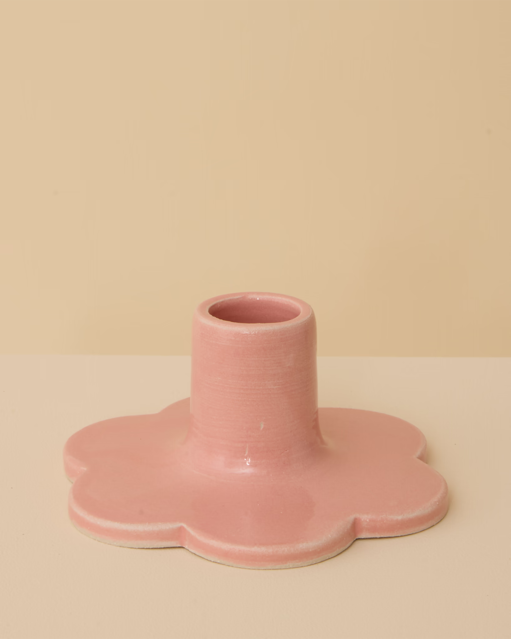 Candle Holder Flower Pink