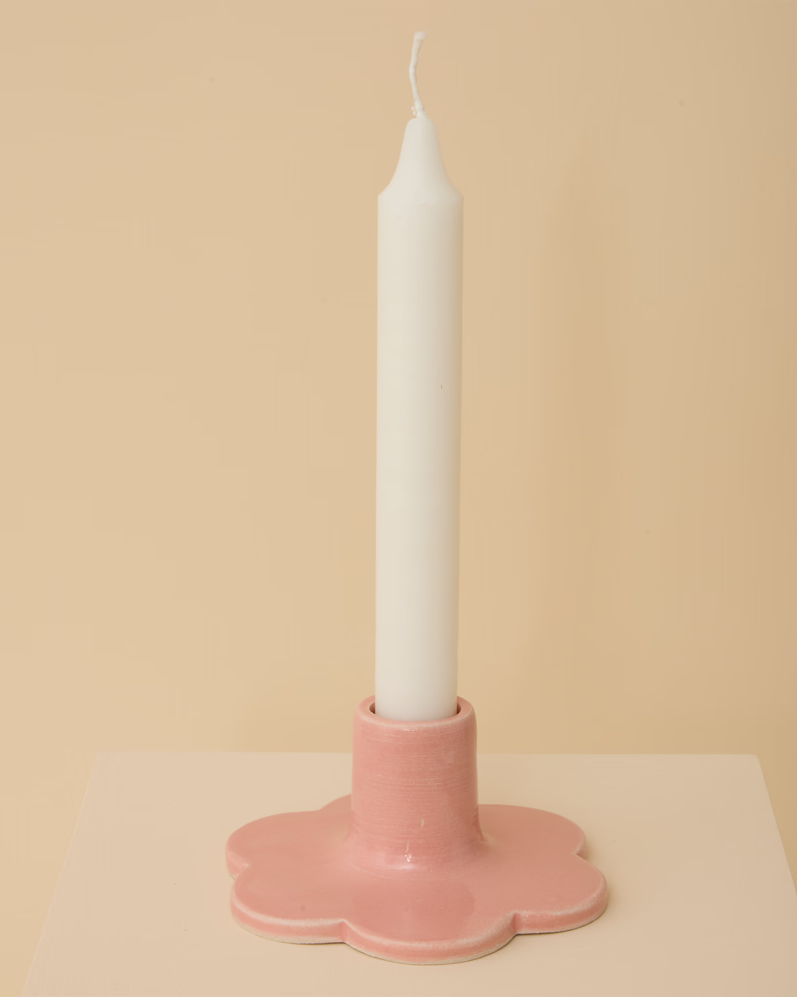 Candle Holder Flower Pink