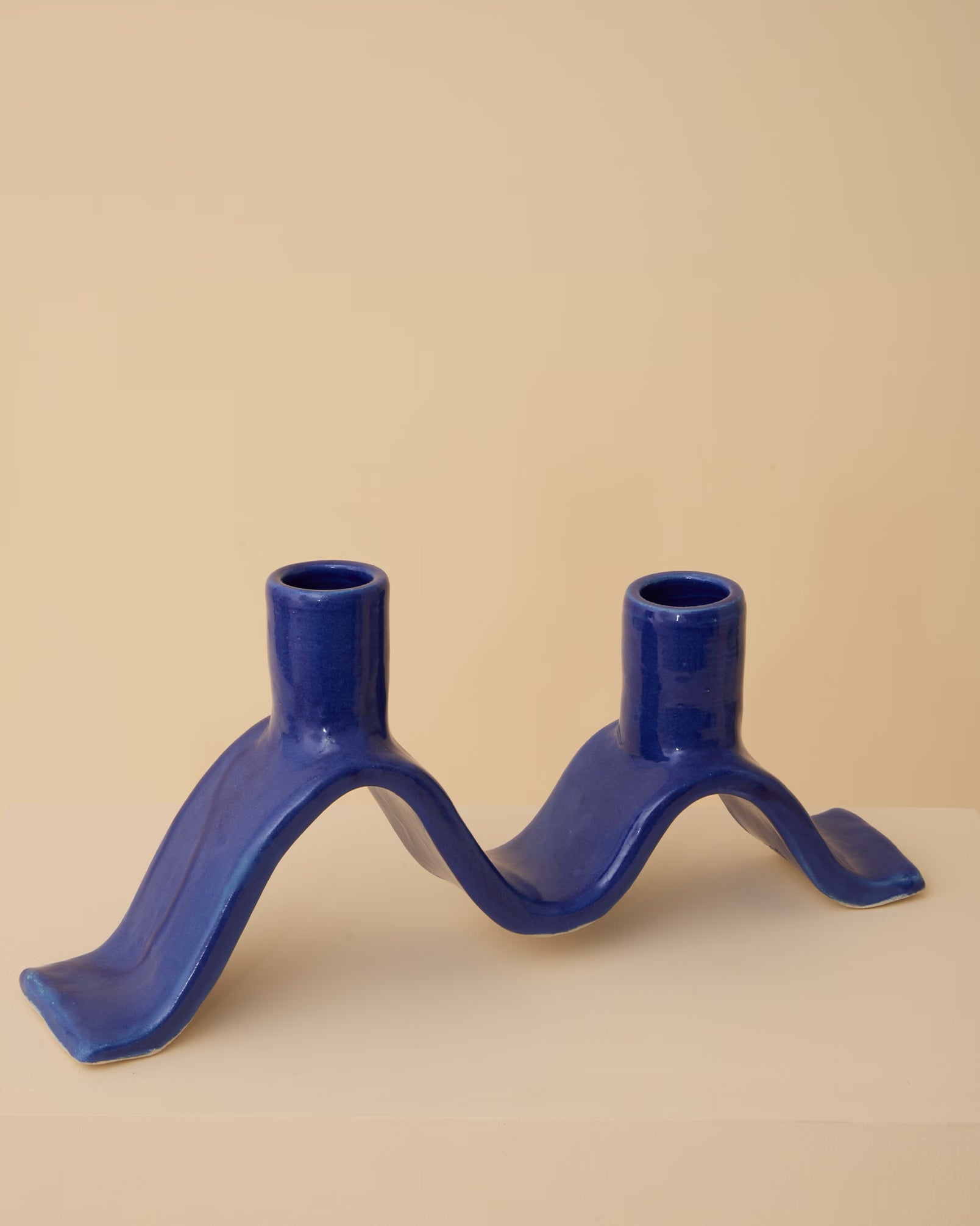 Wavy Candle Holder Blue