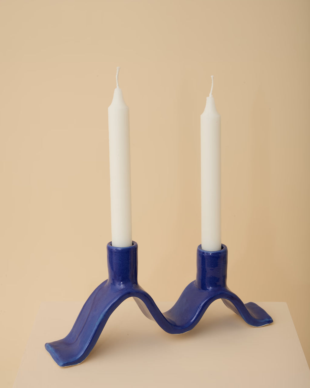 Wavy Candle Holder Blue