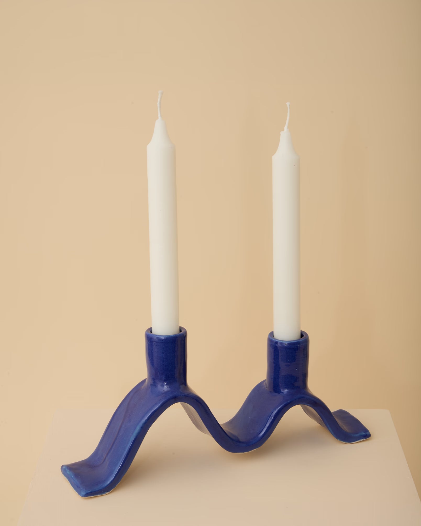 Wavy Candle Holder Blue