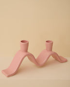 Wavy Candle Holder Pink