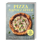 Buchcover „Pizza Napoli-Style“ von Michele Pascarella mit klassischer neapolitanischer Pizza, luftigem Rand, Tomatensauce, Käse und frischem Basilikum
