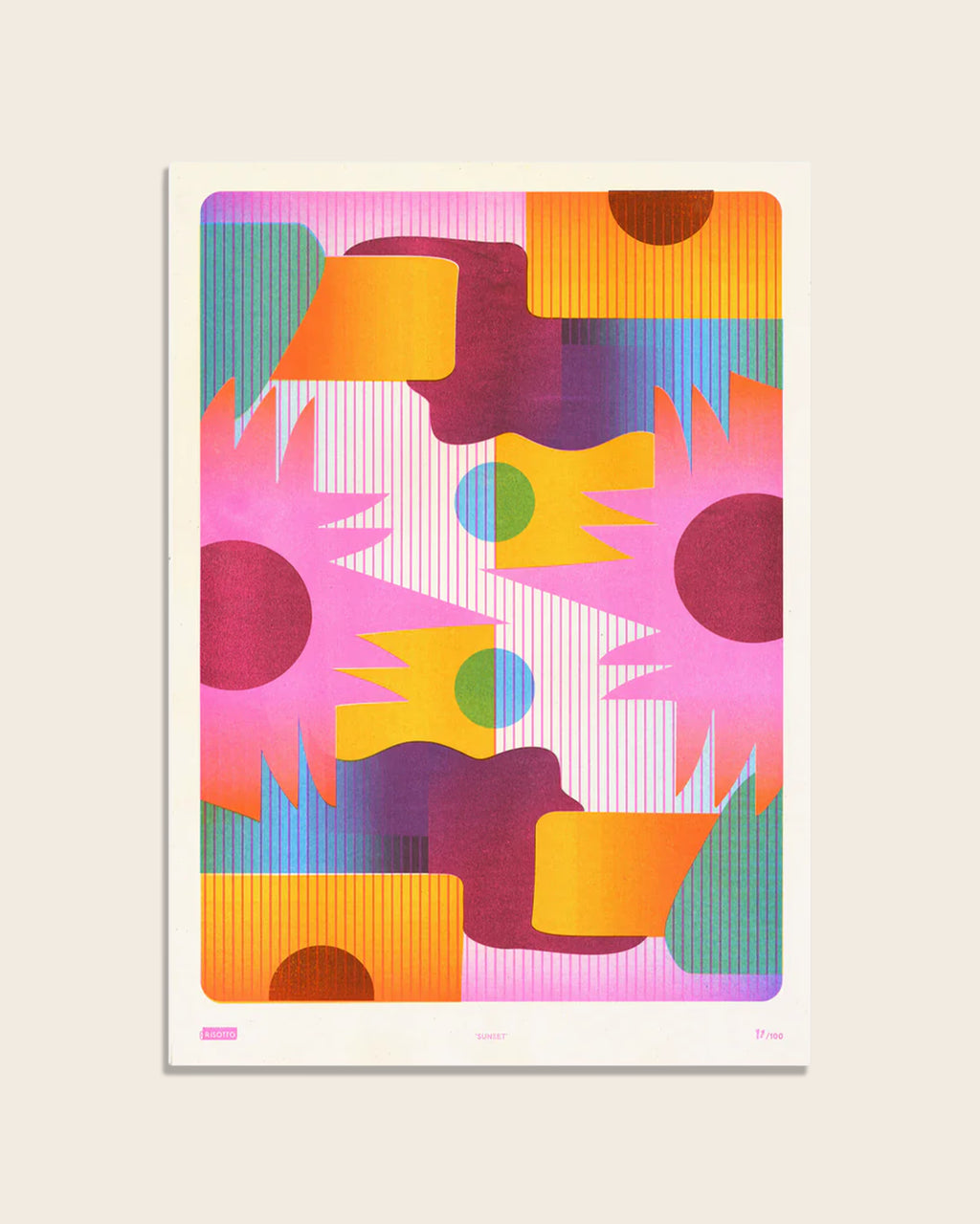 Risograph Print Sunset