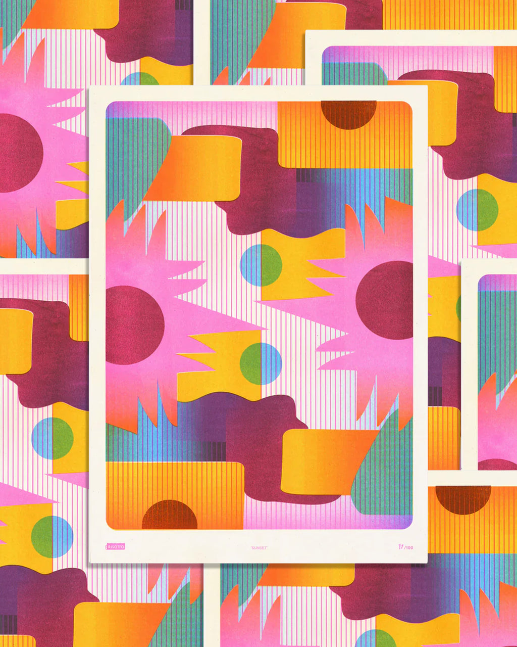 Risograph Print Sunset