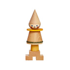 Zusammengesteckte Holzsteckfigur Gelb von Wooden Story aus FSC zertifiziertem Holz, Montessori Steckspielzeug