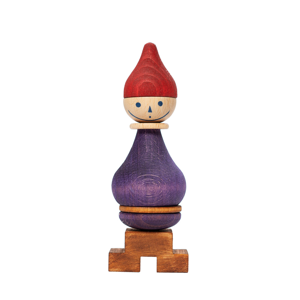Zusammengesteckte Holzsteckfigur Lila von Wooden Story aus FSC zertifiziertem Holz, Montessori Steckspielzeug