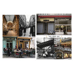 Fotoseite mit verschiedenen Wiener Szenen: Einkaufspassage, Straßenszene in Schwarz-Weiß, Caféterrasse, Geschäft „Zum Schwarzen Kameel“ und traditionelle Ladenfronten in der Wiener Innenstadt.