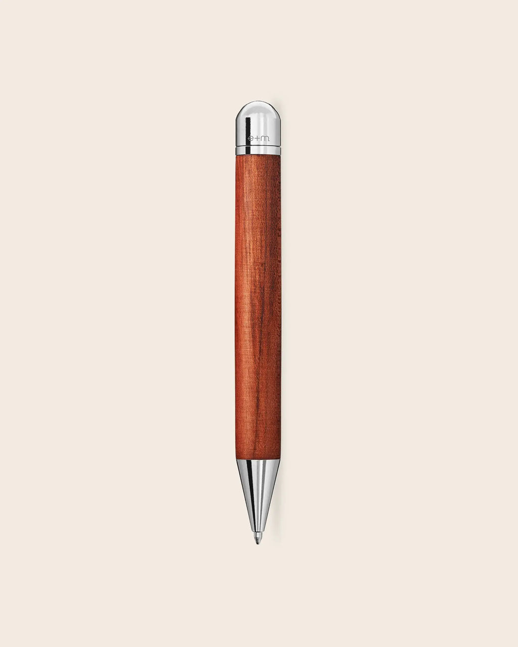 Handgefertigter Kugelschreiber WOOD-IN-WOOD aus Pflaume mit vernickelter Messingspitze und Endkappe – hochwertiges Schreibgerät Made in Germany.