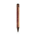 Ballpoint pen Barrique by e+m made of genuine barrique oak wood with copper details. Handcrafted twist pen made from wine barrel wood with merlot coloring sustainable writing instrument made in Germany.