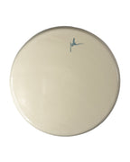 Underside of the handcrafted ceramic plate with fish motif by Mica Barbot from Nice. The plate features the artist’s original signature and with its fine glaze and natural traces of craftsmanship reflects the authentic character of Mediterranean ceramic art.